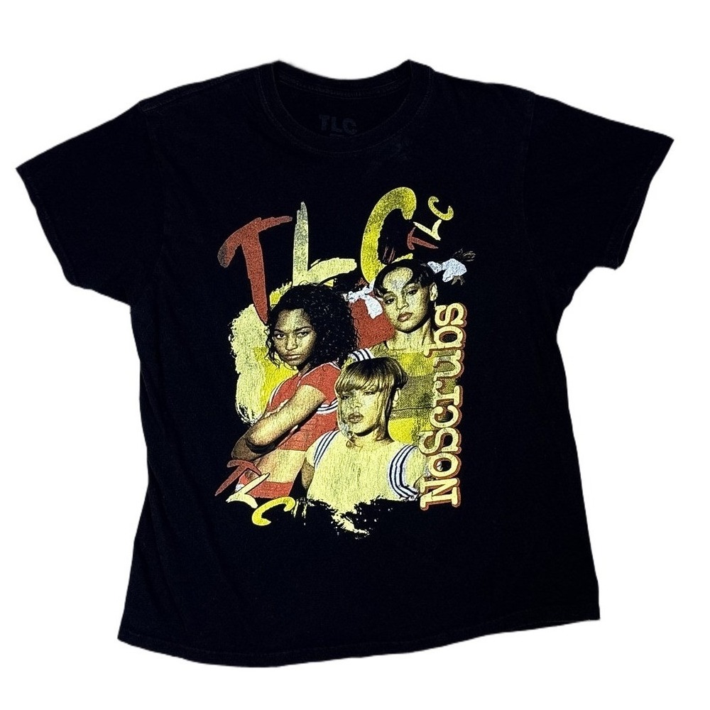 TLC No Scrubs Graphic Tee Shirt Womens Small Black Good 90s R&B Music Merch